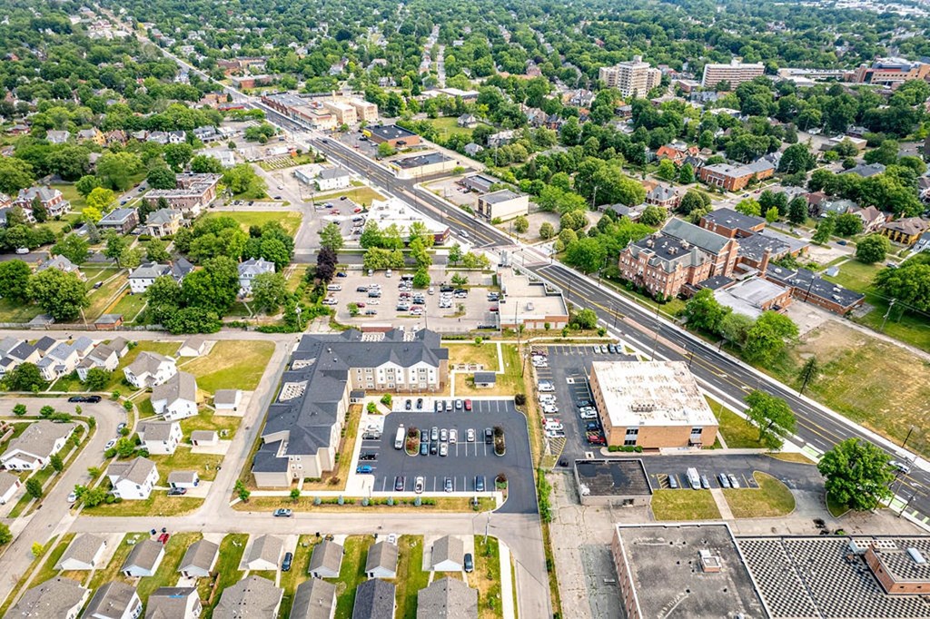 a view of a city from above