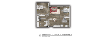 a floor plan of a house with a bedroom and a living room