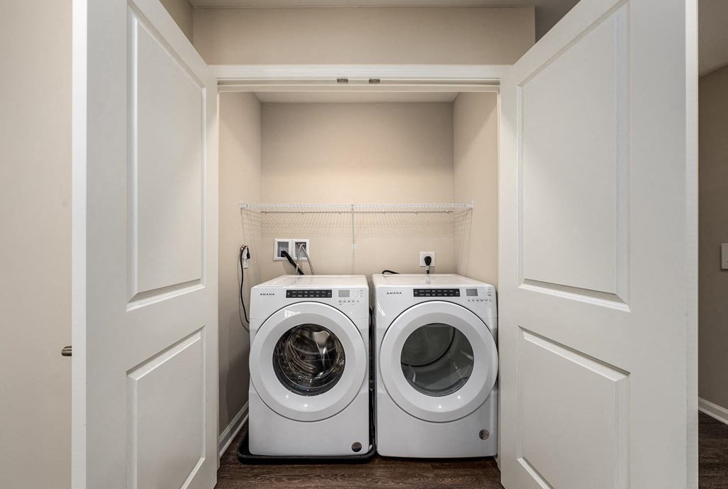 a washer and dryer in a laundry room