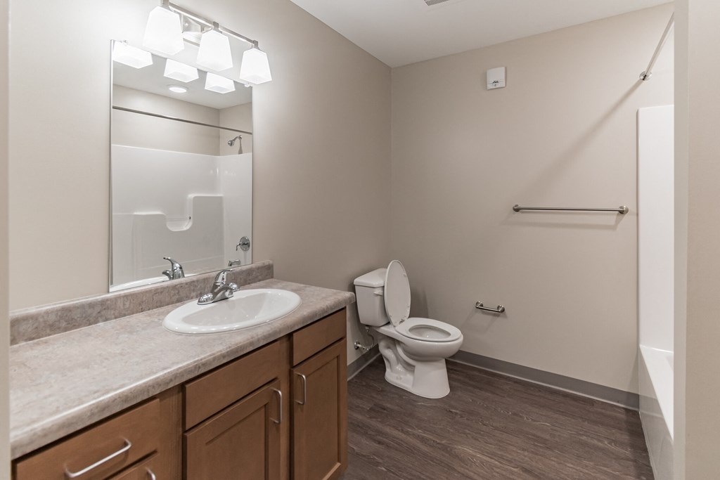 a bathroom with a toilet and a sink and a mirror