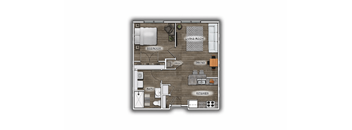 a floor plan of a small apartment with a bedroom and a living room