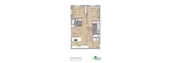 2 Bedroom Floorplan at The Yard Apartments, Louisville, Kentucky