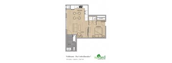 Studio B Floorplan at The Yard Apartments, Louisville, KY, 40202