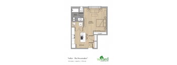 Studio C Floorplan at The Yard Apartments, Louisville, KY, 40202