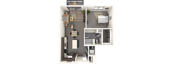 Traditional 1x1 873 SF