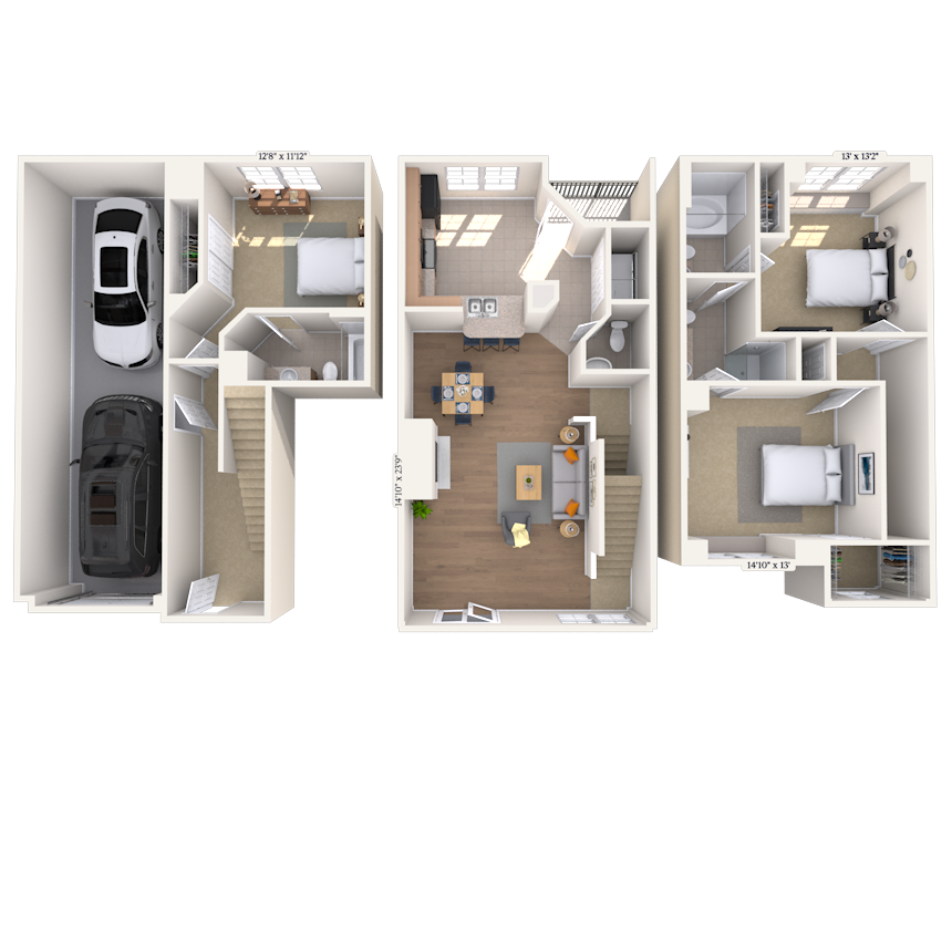 Townhome 3x3.5 1545 SF