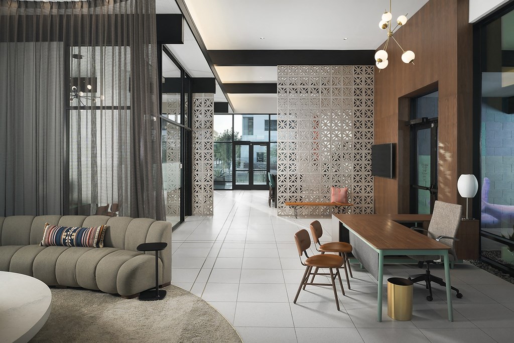 a rendering of a living room and dining room in a house