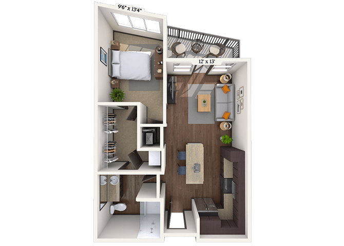 Traditional 1x1 667-818 SF