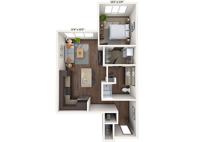 Traditional 1x1 678-760 SF