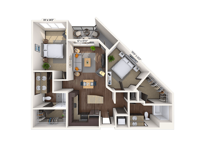 Traditional 2x2 997-1148 SF