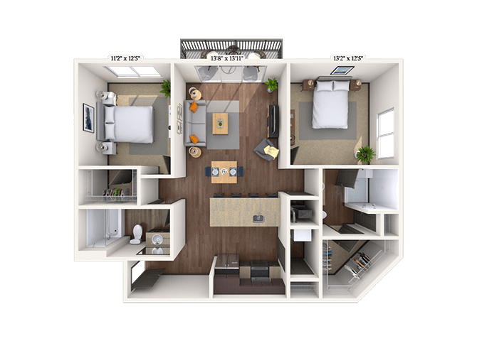 Traditional 2x2 1094 SF