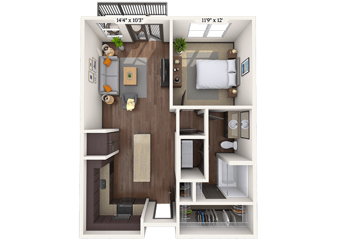 Traditional 1x1 713-761 SF