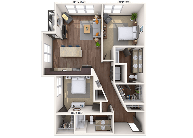 Traditional 2x2 1176-1190 SF