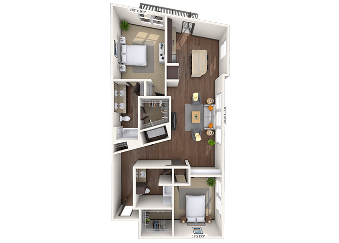 Traditional 2x2 1239-1252 SF