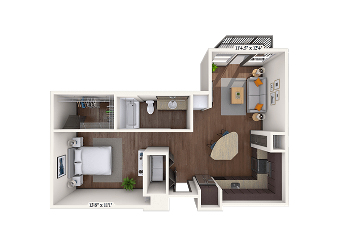Studio 1x1 703 SF
