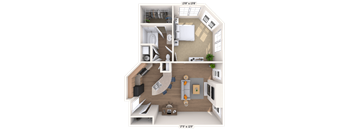 Traditional 1x1 870-890 SF