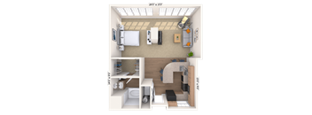 Studio 1x1 814-853 SF