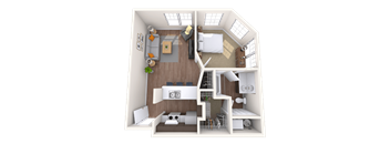 Traditional 1x1 606-727 SF