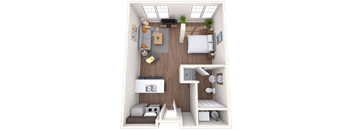 Studio 1x1 510-693 SF