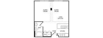 Studio 1x1 485-753 SF