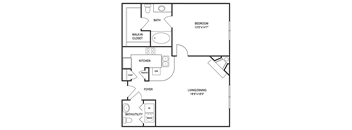 Traditional 1x1.5 890 SF