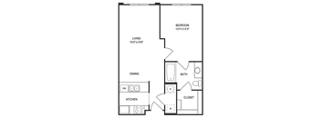 Traditional 1x1 605 SF
