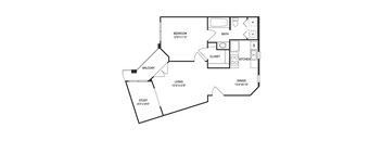 Traditional 1x1 667 SF