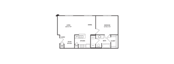Traditional 1x1 698 SF