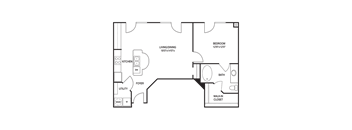 Traditional 1x1 763 SF