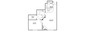 Traditional 1x1 791 SF
