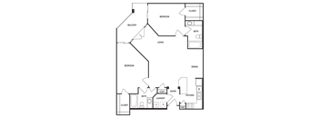 Traditional 2x2 1100 SF