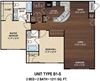 Our B1-S The Holly's Ferry floor plan with two bedrooms and two baths. Our B1-S The Holly's Ferry floor plan with two bedrooms and two baths. at York Woods at Lake Murray Apartment Homes, Columbia