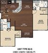 Our B2-S The Wessinger floor plan with two bedrooms and two baths. Our B2-S The Wessinger floor plan with two bedrooms and two baths. at York Woods at Lake Murray Apartment Homes, South Carolina, 29212