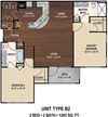 Our B2 The Doolittle floor plan with two bedrooms and two baths. Our B2 The Doolittle floor plan with two bedrooms and two baths. at York Woods at Lake Murray Apartment Homes, South Carolina