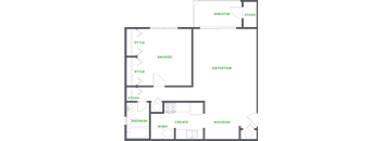 Our 1 Bedroom 1 Bathroom Floor Plan