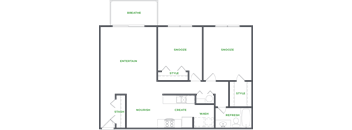 Our 2 Bedroom 1 Bathroom Floor Plan