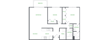 Our 2 Bedroom 2 Bathroom Floor Plan