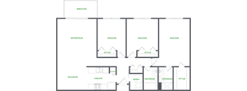 Our 3 Bedroom 2 Bathroom Floor Plan