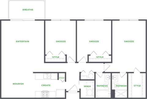 Our 3 Bedroom 2 Bathroom Floor Plan