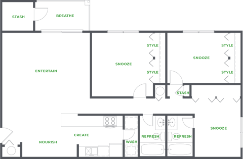 Our 3 Bedroom 2 Bathroom Floor Plan