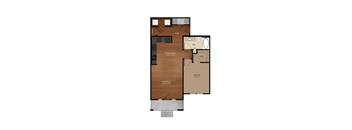 a floor plan of a 1 bedroom apartment