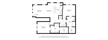 a floor plan of a house with bedrooms and a living room