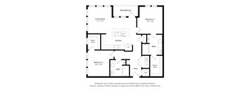 a floor plan of a unit with a bedroom and a living room
