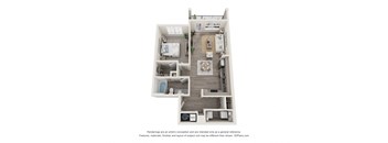 a stylized floor plan of a 1 bedroom floor plan