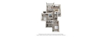 a floor plan of a 2100 sq ft apartment