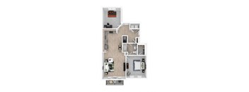 A4 Floorplan - 1 bed 1 bath 1040 sq ft