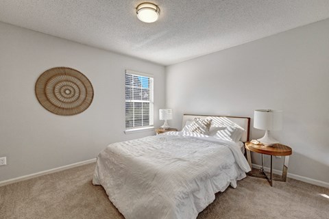 Spacious apartment bedroom with contemporary finishes at Elements of Madison in Madison, AL