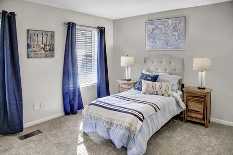 Spacious apartment bedroom with natural light at Madison Park in Birmingham, AL