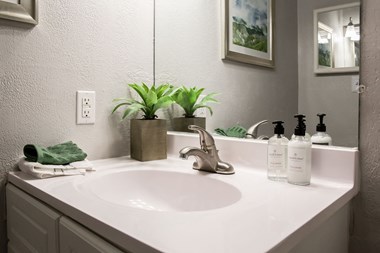 bathroom vanity. White quartz