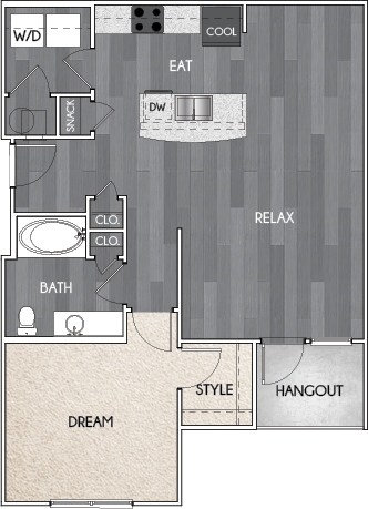Our A2 one bedroom, one bath floor plan. Argento at Riverwatch Apartments in Augusta, GA. Our A2 one bedroom, one bath floor plan. Argento at Riverwatch Apartments in Augusta, GA.
